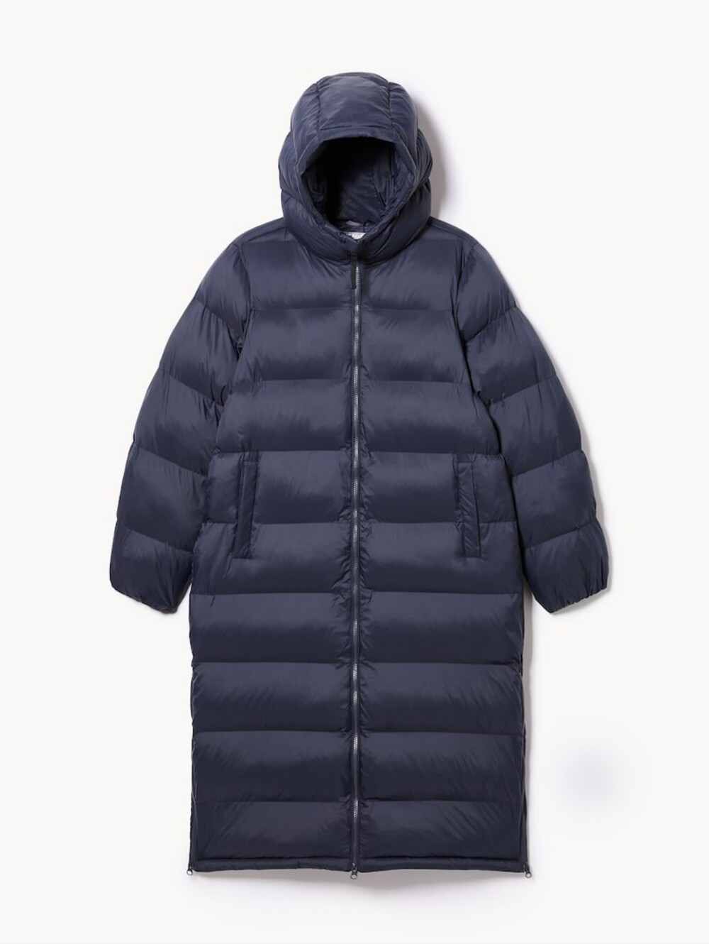Joe Fresh Hooded Long Puffer Jacket in Navy - Picture 2 of 14
